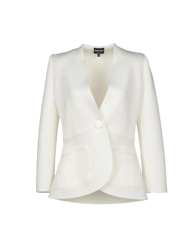 Shop Giorgio Armani Blazer In White