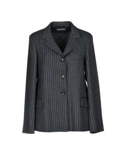 Shop Alberto Biani Blazer In Dark Blue