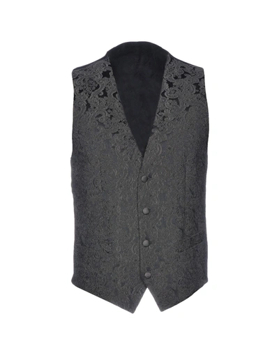 Shop Dolce & Gabbana Man Tailored Vest Steel Grey Size 36 Polyester, Polyamide, Elastane