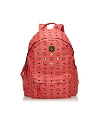 mcm pink leather backpack