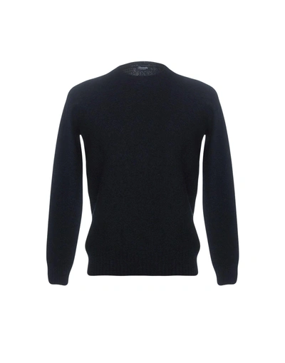 Shop Drumohr Man Sweater Midnight Blue Size 40 Lambswool