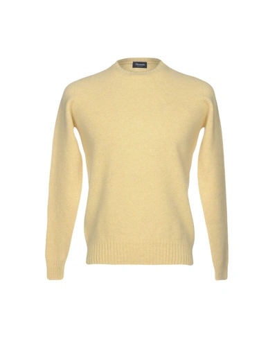 Shop Drumohr Man Sweater Light Yellow Size 44 Lambswool