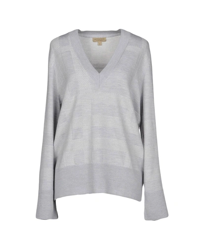 Shop Burberry Sweaters In Light Grey