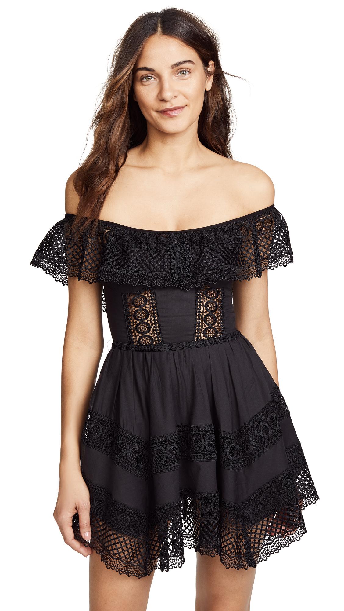 Off Shoulder Handkerchief Hem Dress