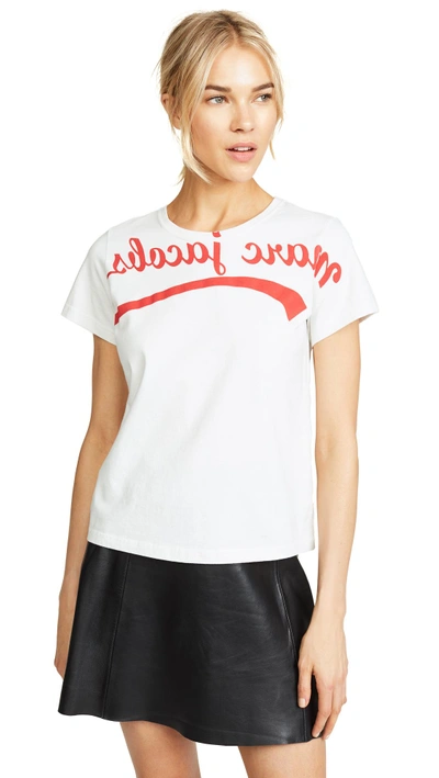 Shop Marc Jacobs Reverse Logo Tee In Ivory/red