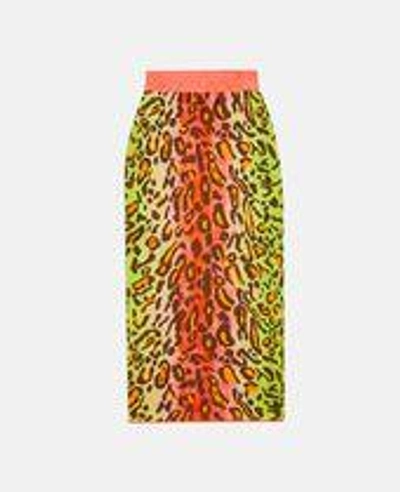 Shop Stella Mccartney Neon Leopard Print Skirt In Multicolor