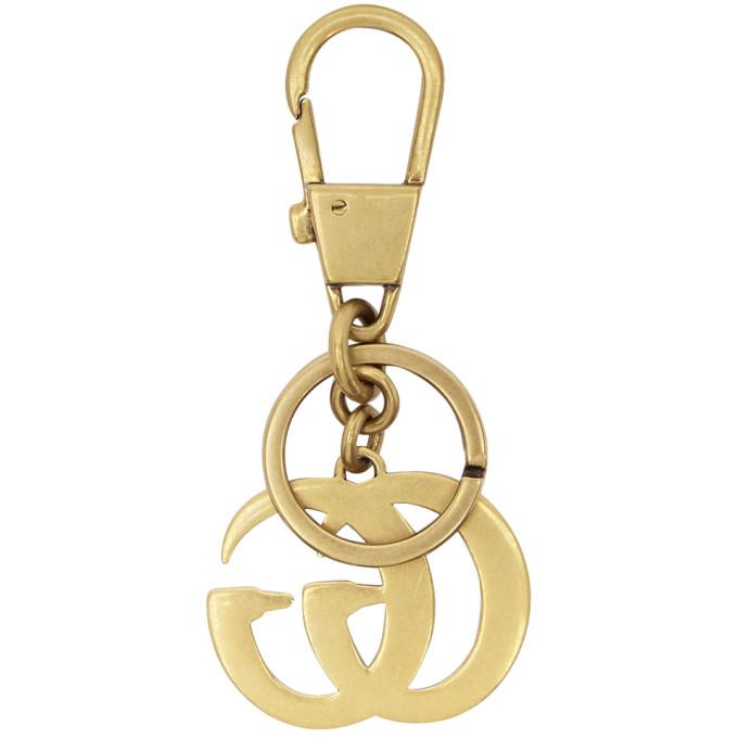 Gucci Pearlembellished Double G Key Ring In Metallic ModeSens