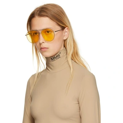 Shop Gentle Monster Silver And Yellow Jumping Jack Sunglasses