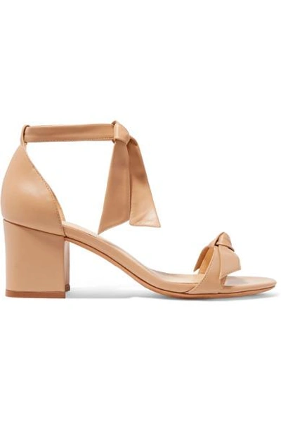 Shop Alexandre Birman Clarita Bow-embellished Leather Sandals In Beige