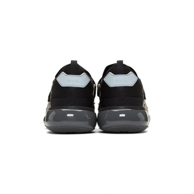 Shop Prada Black And Grey Cloudbust Sneakers In F0928-blk