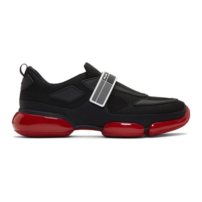 Shop Prada Black And Red Cloudbust Sneakers In F002l-blk