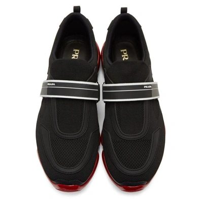 Shop Prada Black And Red Cloudbust Sneakers In F002l-blk