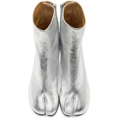 Shop Maison Margiela Silver Metallic Tabi Boots