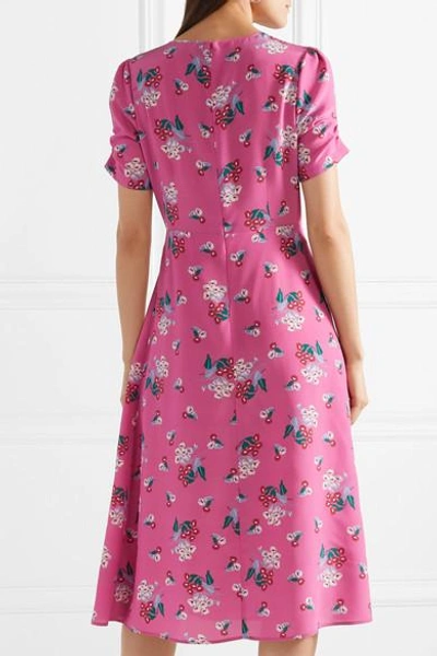 Shop Altuzarra Tuesday Floral-print Silk Crepe De Chine Dress In Pink