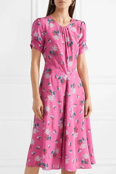 Shop Altuzarra Tuesday Floral-print Silk Crepe De Chine Dress In Pink