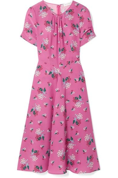 Shop Altuzarra Tuesday Floral-print Silk Crepe De Chine Dress In Pink