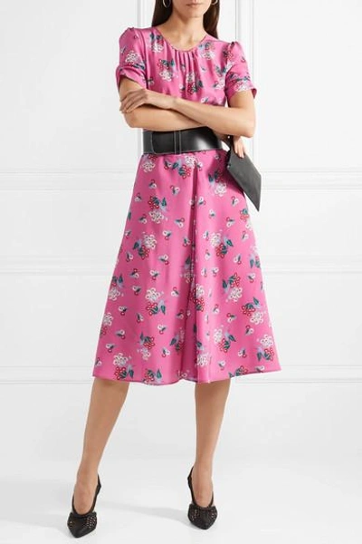 Shop Altuzarra Tuesday Floral-print Silk Crepe De Chine Dress In Pink