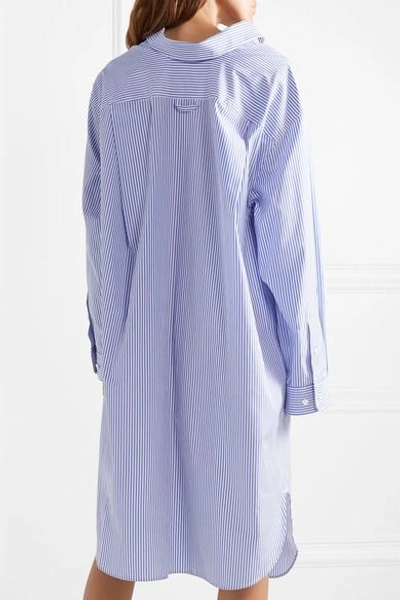 Shop Balenciaga Oversized Striped Cotton-poplin Dress