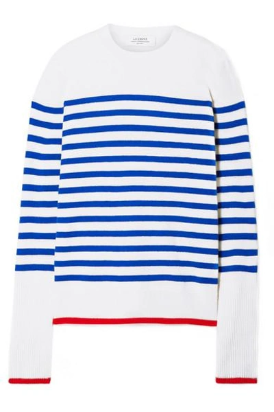 Shop La Ligne Striped Cashmere Sweater In Ivory