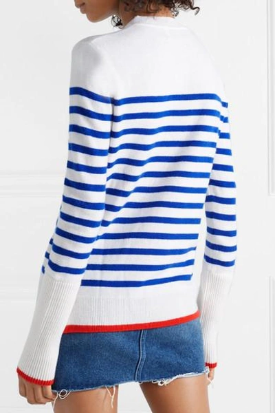 Shop La Ligne Striped Cashmere Sweater In Ivory