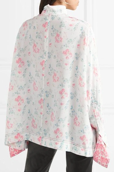 Shop Joseph Antoine Floral-print Silk Crepe De Chine Blouse In White