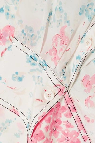 Shop Joseph Antoine Floral-print Silk Crepe De Chine Blouse In White