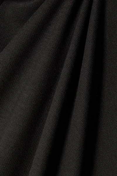 Shop Rosetta Getty Draped Stretch-crepe Midi Dress In Black