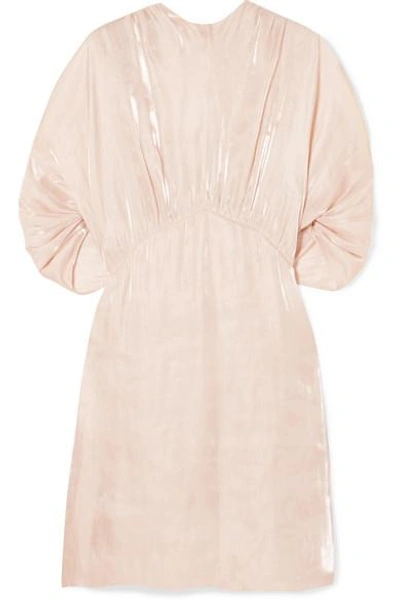 Shop Prada Cutout Charmeuse Mini Dress In Blush