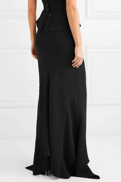 Shop Antonio Berardi Asymmetric Crepe Maxi Skirt In Black