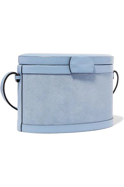 Shop Hunting Season Trunk Suede And Leather Shoulder Bag In Light Blue