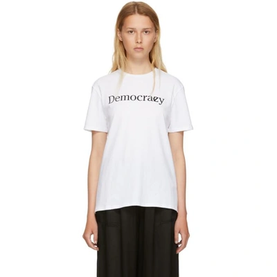 Shop 6397 White Democracy T-shirt In New White