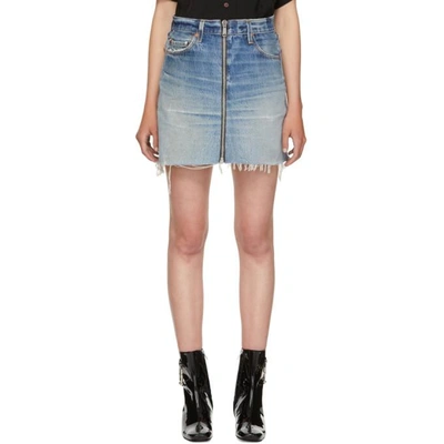 Shop Re/done Reconstructed Levis Edition Denim Miniskirt In Indigo