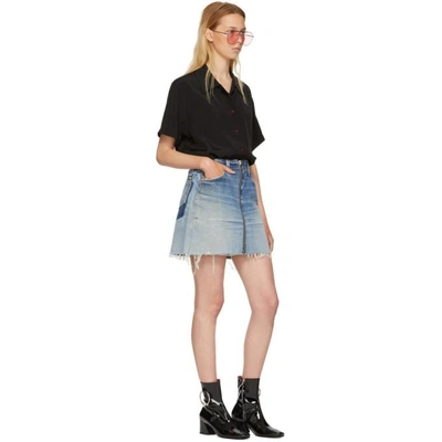 Shop Re/done Reconstructed Levis Edition Denim Miniskirt In Indigo