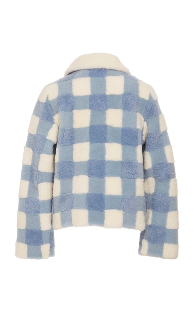 Shop Saks Potts Lucy Cropped Check Jacket In Blue