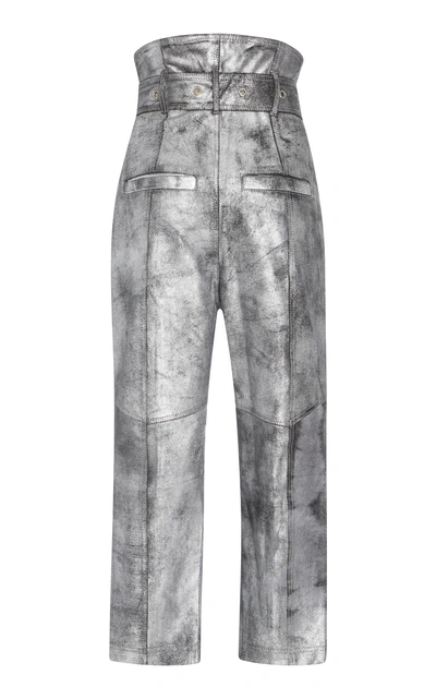 Shop Marissa Webb Anniston Leather Pant In Silver