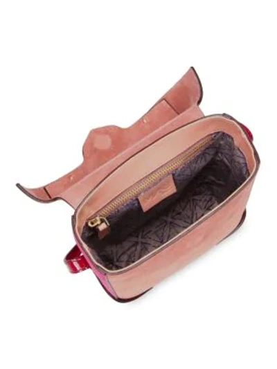 Shop Manu Atelier Mini Pristine Suede & Leather Box Bag In Multi