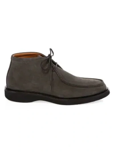 Shop Aquatalia Kyle Suede Chukka Boots In Dark Charcoal