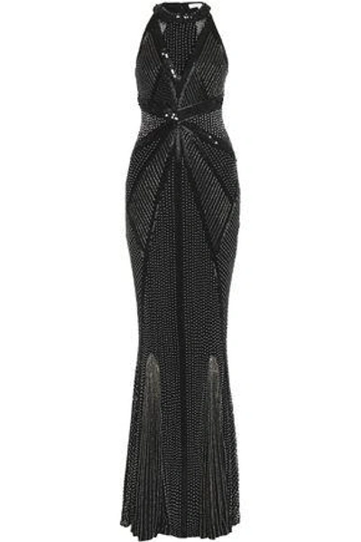 Shop Rachel Gilbert Woman Thyra Embellished Tulle Gown Black