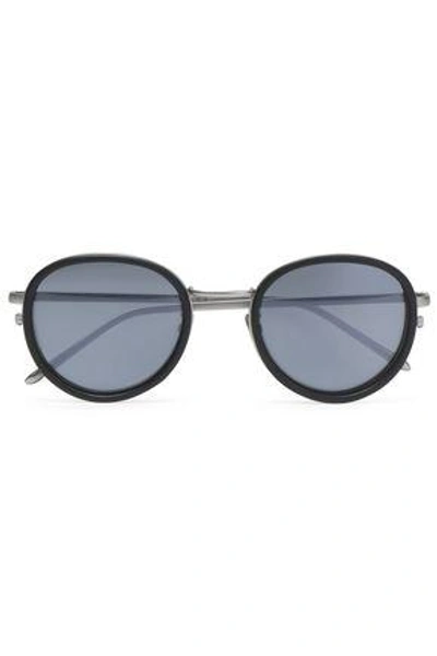 Shop Linda Farrow Woman Round-frame Acetate And Gunmetal-tone Sunglasses Silver