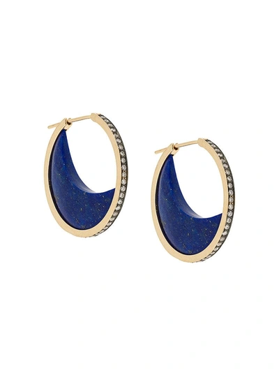Shop Noor Fares Chandra Crescent Earrings - Blue