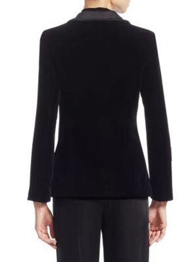 Shop Emporio Armani Velvet Tuxedo Jacket In Black