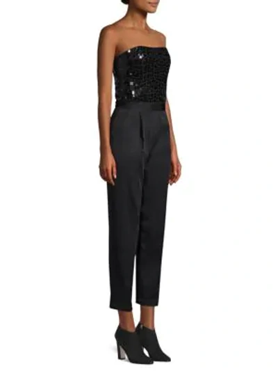 Shop Alice And Olivia Jeri Sequin Embellished Jumpsuit In Black
