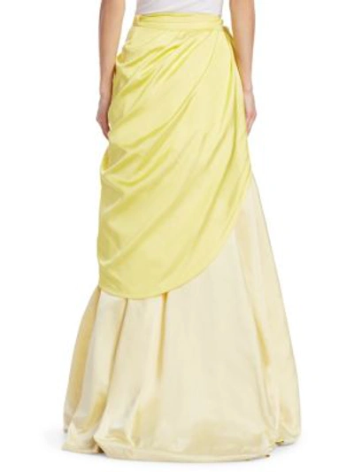 Shop Rosie Assoulin Draped Silk Wrap Ball Skirt In Sherbert