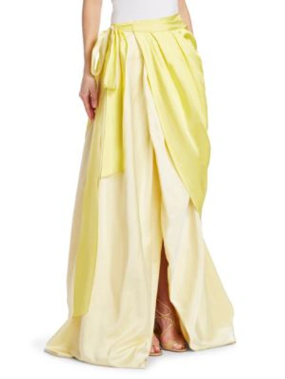 Shop Rosie Assoulin Draped Silk Wrap Ball Skirt In Sherbert