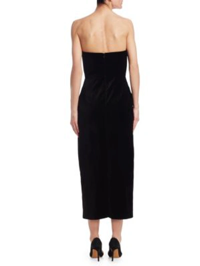 Shop Rosie Assoulin Strapless Bustier Midi Dress In Black