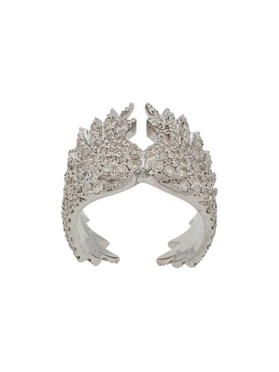 Shop Elise Dray Embellished Ring In Metallic