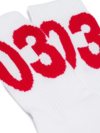 Shop 032c Oversized Logo Socks - White