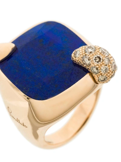 Shop Pomellato 18kt Rose Gold Ritratto Lapis Lazuli And Diamond Ring - Blue