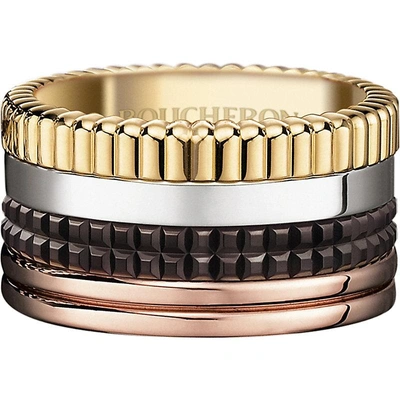 Boucheron Mens Yellow Quatre Classique 18ct Yellow-gold, White-gold And  Pink-gold Ring | ModeSens