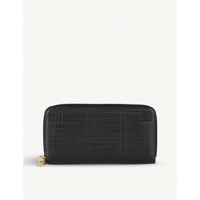 Shop Loewe Zip-around Leather Wallet In Black